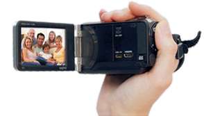 Sanyo Xacti VPC TH1EX HD Camcorder 3 Zoll blau  Kamera 
