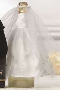 Lillian Rose Bridal Dress Veil Wine Bottle Cover Decor  