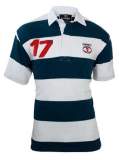 Official Guinness Navy and Cream Short Sleeve Rugby Shirt  