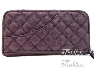   Clutch Leather QUILTED SHIMMER Bag Purple $148 098689184616  