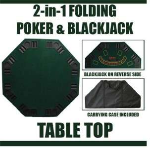 Folding Poker & Blackjack Table Top w/carrying case NEW  