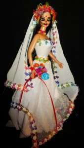 DaY oF tHe DeAd ~ altar doll ~ OOAK Barbie Muertos BRIDE WEDDING 