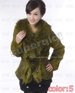 100% Real Genuine Rabbit Fur Raccoon Collar Trim Jacket Coat clothing 