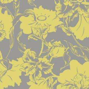 The Wallpaper Company 8 in X 10 in Lime Large Floral Wallpaper Sample 