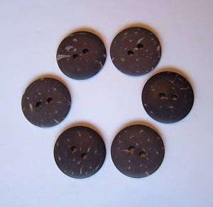 Lot of 10 Coconut Shell Buttons Hawaiian Crafts 20mm  