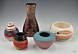 Southwestern Pottery Vases signed Native American  