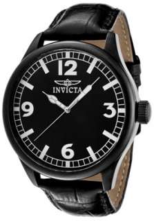 Invicta Watch 11420 Mens Specialty Black Dial Black Leather  