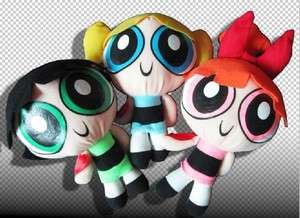 New Three Cool 1999 Cartoon Network The Powerpuff Girls Plush Toy Soft 