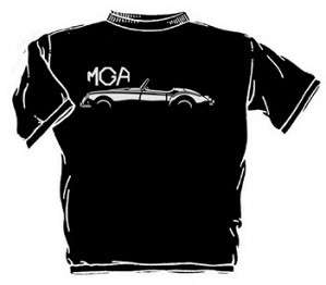 MGA SIDE VIEW WHITE ON BLACK T SHIRT MG  
