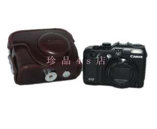 Leather Case Bag For Canon PowerShot G11 G12 Dark Brown  