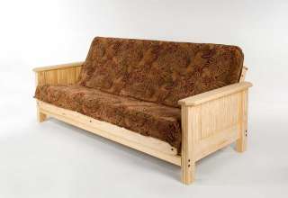 Solid Panel Full Size Futon Sofa Bed Frame Pine Wood  