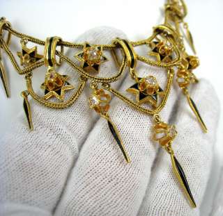 Mid 1800s French Napoleon III 2.0ct Diamond & Enamel 18K Gold Star 