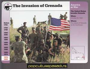 THE INVASION OF GRENADA 1983 Grolier America Army CARD  