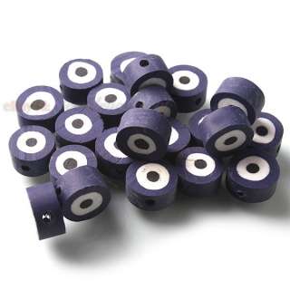   Deep Purple Evil Eye FIMO Polymer Clay Bead Free P&P 10x10x5mm  