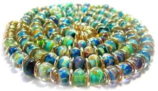 SRA Handmade Glass Lampwork BORO Beads BLUE LAGOON  