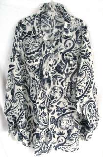 Coldwater Creek No Iron Cotton Pullover Paisley Tunic  