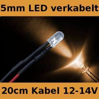 LED mit Kabel Diode Leuchtdiode 3mm o 5mm verkabelt 12V  