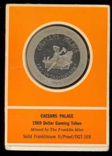 1969 Caesars Palace proof dollar gaming token  
