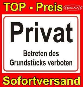 Privatgelände Privat Warnschild Schild Tafel A5 NEU  