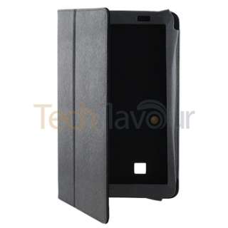 Premium For Archos Arnova 10 G2 Black Skin Leather Case Cover Stand 