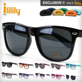 Brand New Black Mens Sunglasses Wayfarer FREE Hardcase  