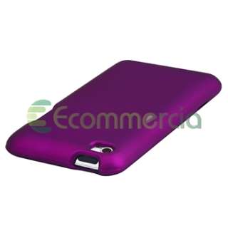 Purple+White+Black+Rear Hard Rubberized Case Cover For iPod Touch 4 4G 