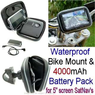   Support Etui Batterie GPS SatNav Moto Etanche 4000mAh 13cm