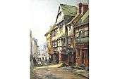 Holloway Bristol Savages Historical Street Watercolour Painting  