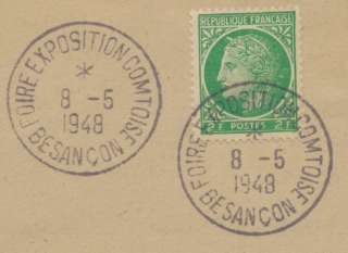   1948 Lettre Obl Foire expo comtoise Besançon C925