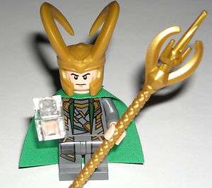 LEGO Loki Marvel Super Heroes Minifigure Minifig w/ Pearl Gold Sai 
