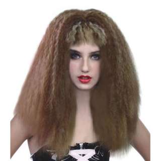   Costume Carnival Wild Big Frizzy Hair Wig Brown 1980 80s Pop  