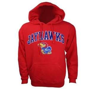  Kansas Jayhawks Sueded Mascot Icon Hooded Sweatshirt 