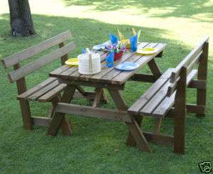 Tavolo da giardino in legno 4 posti+2 panchine sedie  