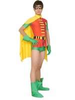 Black Yellow And Red Lycra Spandex Superman Super Hero Catsuit