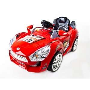 Red Hot Racer Kids Battery Power Ride on Car  & Rc Remote Sport 