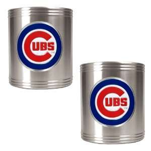  Chicago Cubs MLB 2pc Stainless Steel Can Holder Set 