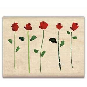  Roses in a Row Wood Mounted Rubber Stamp