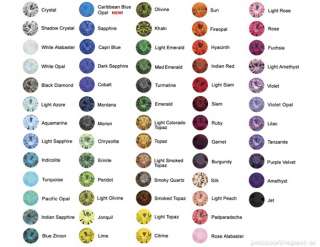 Crystal Colour Chart