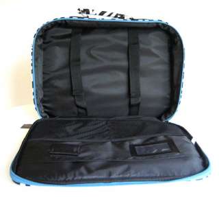 17 Computer/Laptop Briefcase Bag Padded Zebra Ice Blue  