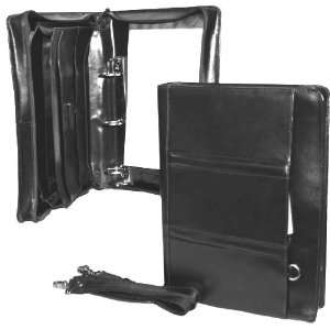   Mancini Black Leather Legal Size Ring Binder 2 Inch: Office Products
