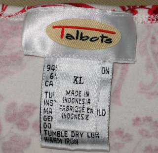 Talbots Womens Womens Top Shirt Blouse Size Sz 1X XL X Extra EUC 