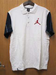 Nike Air Jordan Polo Shirt White Navy Blue Red Large L  