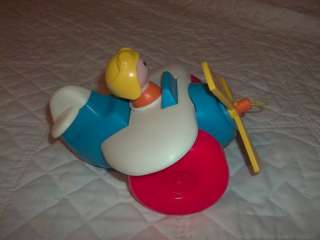 Vintage 1980 Fisher Price Pull Toy AIRPLANE Made USA #171 Clean w 