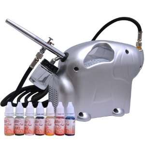    0.35mm Dual Action Airbrush Kit Air Compressor Inks: Beauty