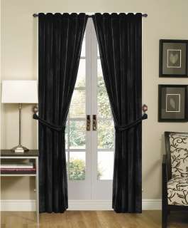   Black Velvet Comforter / Bed in a bag Set + Window Curtain, Queen Size