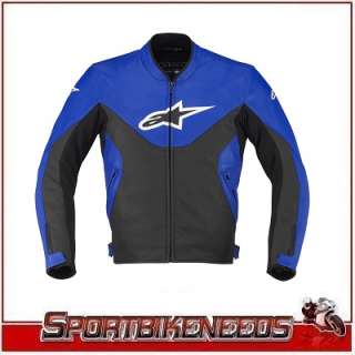 Alpinestars Indy Black Blue Leather Jacket US 48 EU 58  