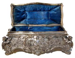 6986 Antique WMF Silver Jewelry Box with Cupid Motif  