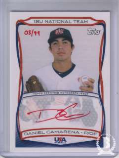 2010 USA Baseball Autographs Red #A7 Daniel Camarena /99  