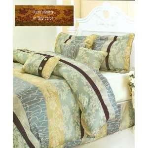   Size Burgundy Asian Floral Comforter Bed in a Bag Set