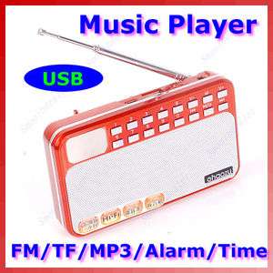   Mini USB FM Radio SD/TF Card Time Alarm Music Sound Speaker  Player